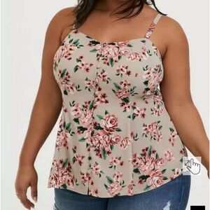 Torrid 2 Georgette button front rose cami Women's Top